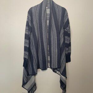 Cozy & Super Soft Boho Aztec Geometric Southwestern Fringe Cardigan - Size M